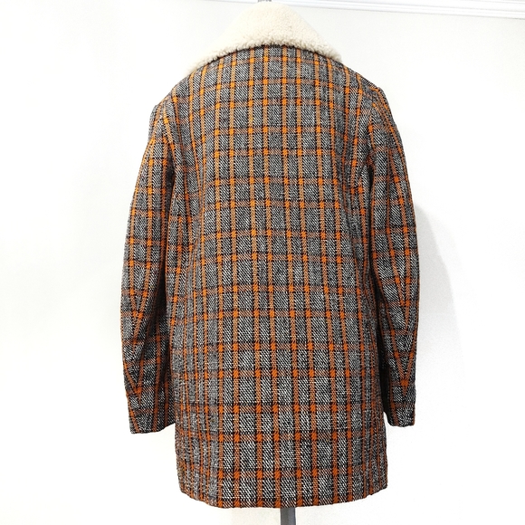 Marni Shearling Wool Check Plaid Toggle Coat - Picture 13 of 14